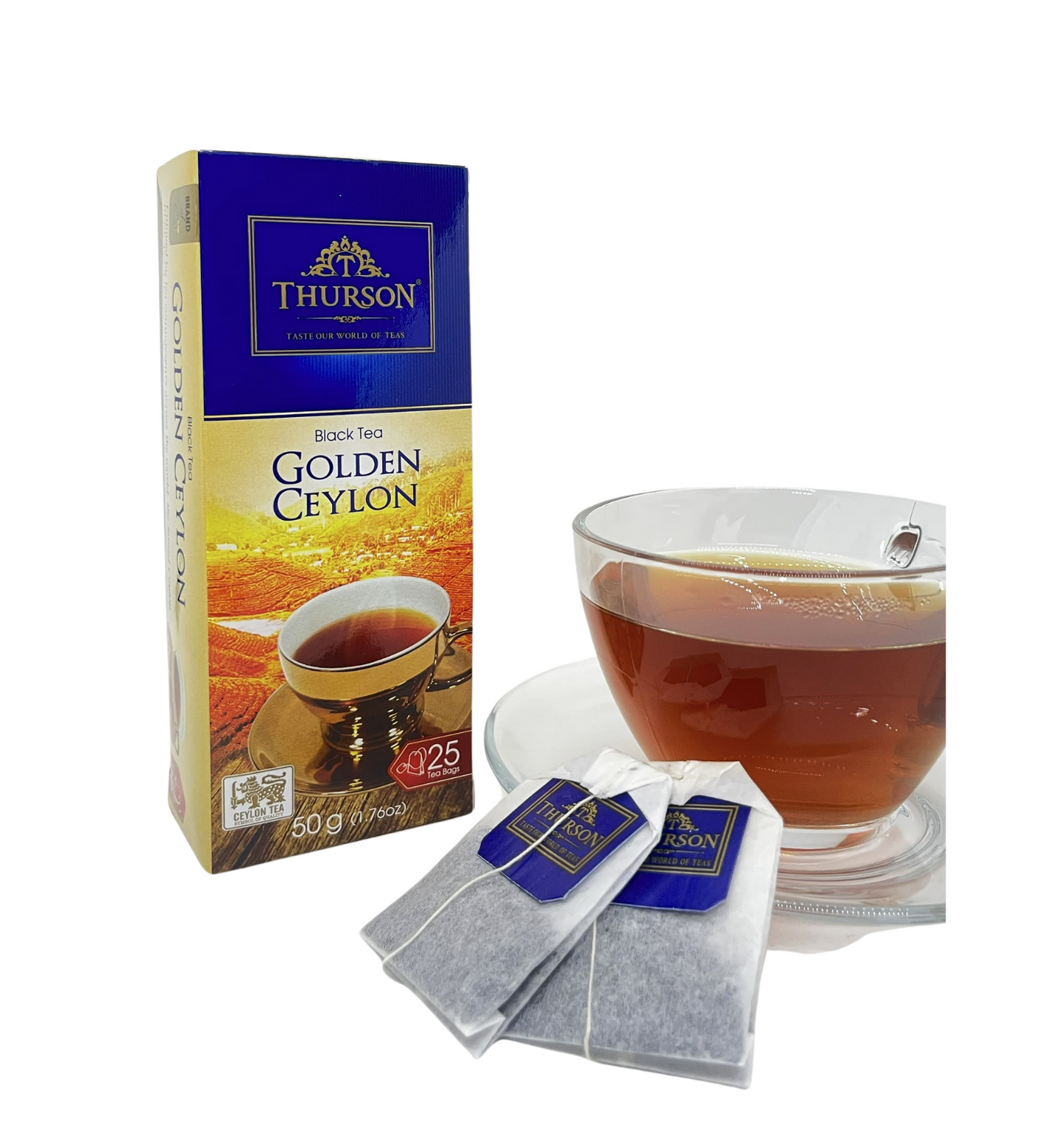 Thurson Pure Ceylon Tea 25 String and Tag Tea Bags - Golden Ceylon