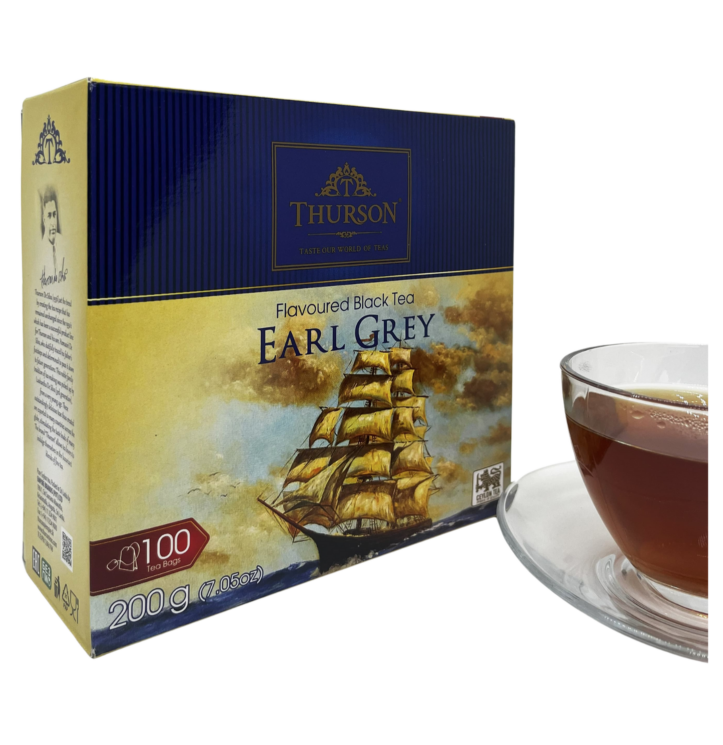 Thurson Premium Pure Ceylon Tea 100 Tea Bags - Earl Grey